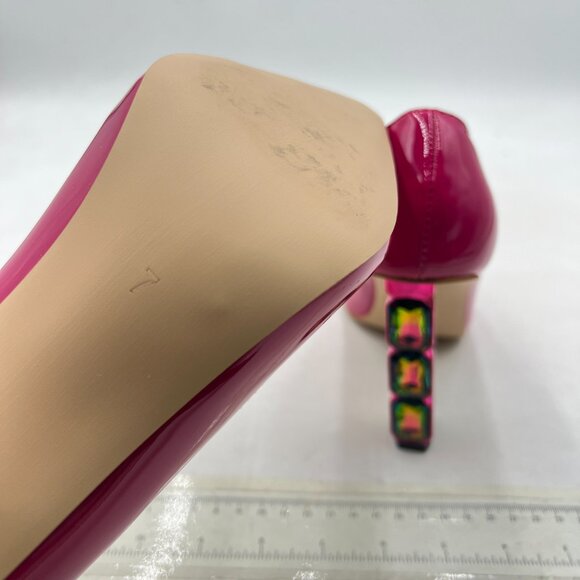 FSJ Pink Heels with Multicolor Gem Heel - Picture 6 of 8